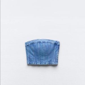 NEW ZARA DENIM CORSET TOP
